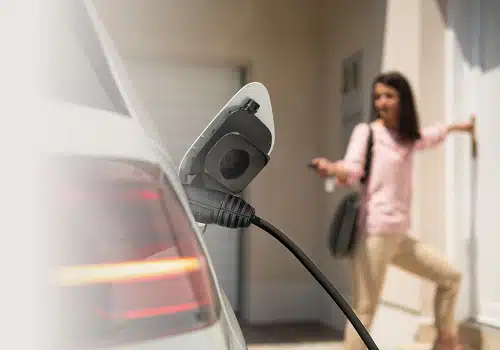 EV Charger Plugged into EV
